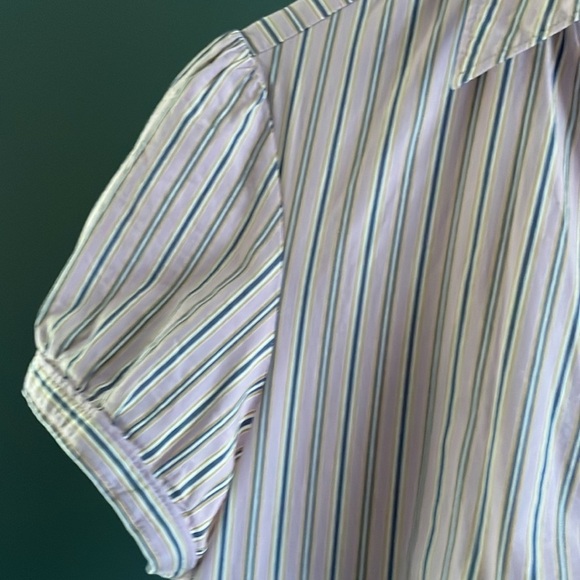 LOFT soft purple Striped Cap Sleeve Blouse - Size xl - Picture 2 of 4